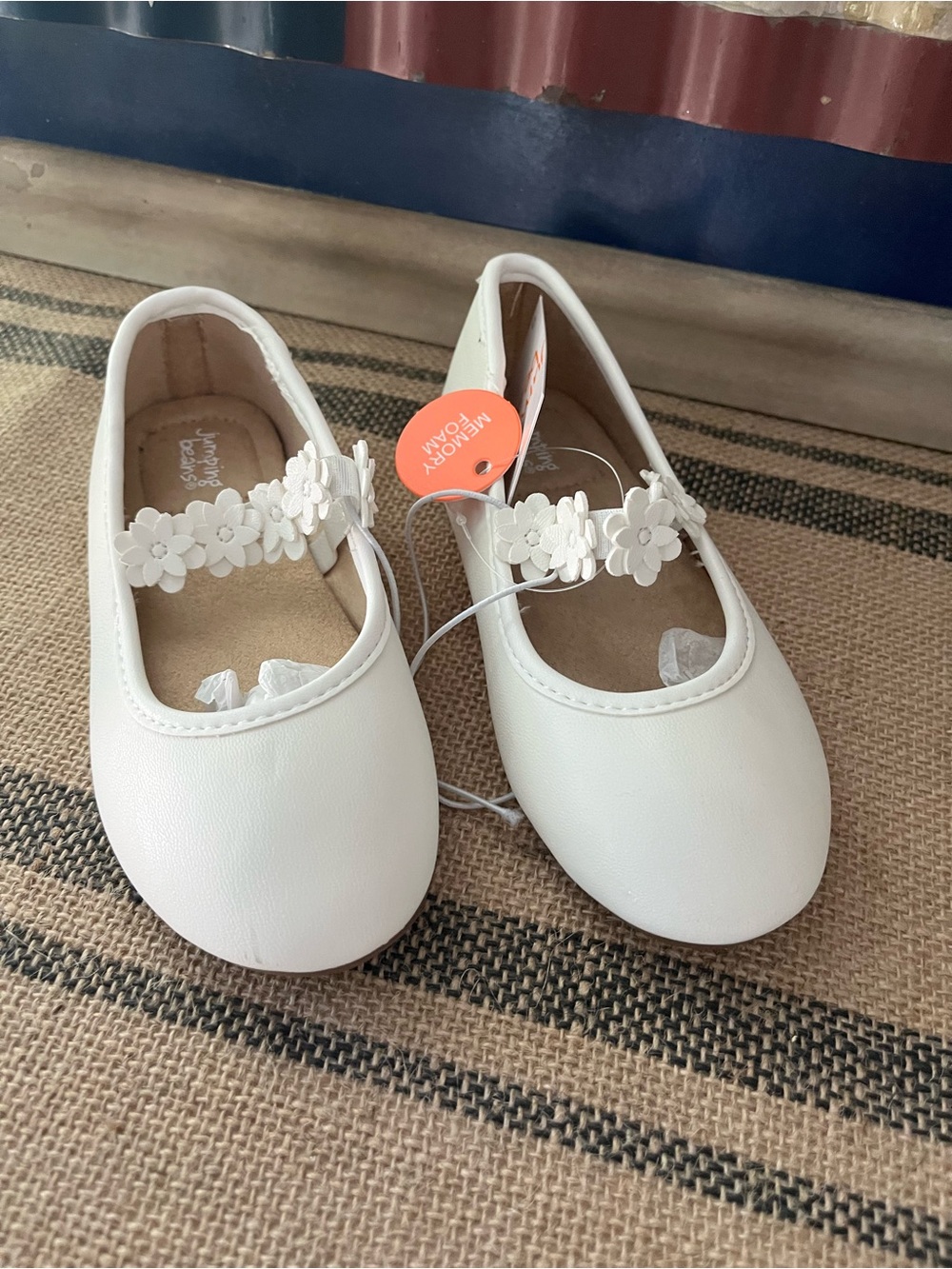 Kohl's White Girls Floral Strap Mary Jane Dress Shoes